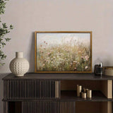 Framed Oil Painting - Landscape Theme, Meadow Wildflowers Daisy Artwork, Classic Living Room Bedroom Wall Decor, Elegant Corridor Study Canvas Art Print, Ideal Gift, 1 PC Ready To Hang