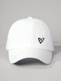 1pc Adjustable Heart Printed Baseball Cap, Outdoor/Sunscreen, Suitable For Travel, Beach, Vacation, Y2K Style, For Youth