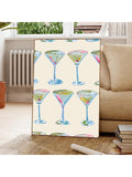 1pc Unframed Green Martini Bar Cart Art Trendy Canvas Poster Retro Cocktail Kitchen Painting Print Wall Picture For Dorm,Apartment,Dining Room,Living Room,Modern Home Decoration