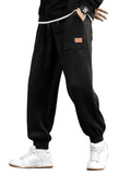 Men's Casual Cargo Pants Drawstring Elastic Waist Loose Tapered Sweatpants With Pockets