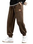 Men's Casual Cargo Pants Drawstring Elastic Waist Loose Tapered Sweatpants With Pockets