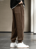 Men's Casual Cargo Pants Drawstring Elastic Waist Loose Tapered Sweatpants With Pockets