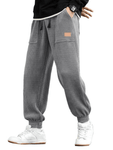 Men's Casual Cargo Pants Drawstring Elastic Waist Loose Tapered Sweatpants With Pockets