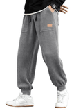 Men's Casual Cargo Pants Drawstring Elastic Waist Loose Tapered Sweatpants With Pockets