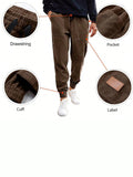 Men's Casual Cargo Pants Drawstring Elastic Waist Loose Tapered Sweatpants With Pockets