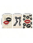 Set Of 3 Black And Red Lips Prints Canvas Paintings Dark Coquette Wall Art Black Bow Retro Trendy Home Decor Coquette Aesthetic Room Decor Unframed