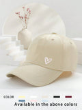 1pc Adjustable Heart Printed Baseball Cap, Outdoor/Sunscreen, Suitable For Travel, Beach, Vacation, Y2K Style, For Youth