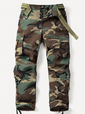 Manfinity LEGND Men's Casual Camouflage Printed Utility Pants