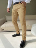 Manfinity Mode Men's Casual Solid Color Tapered Dress Pants