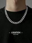 2 Piece Hip Hop Stainless Steel Chain Set - Punk Fashion Necklace And Bracelet Set For Men's Everyday UseFestival Jewellery