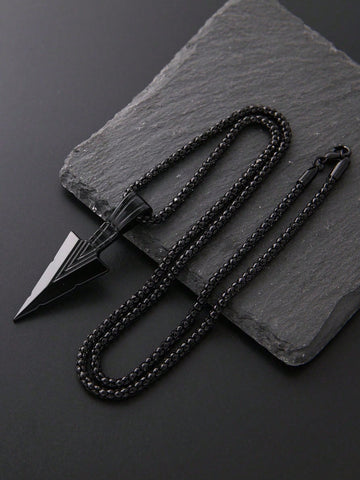 1pc Fashionable Men's Punk Style Metal Arrow Pendant Necklace - Suitable As A Boyfriend Birthday Gift, Perfect Jewelry And Fashion Accessory Choice For Christmas, Thanksgiving, New Year Holiday Gifts