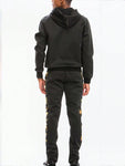 Mens Status Designer Print Zip Up Jacket Track Suit Two Piece Set