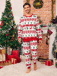 2pcs Men's Plush Christmas Pajama Set With Long Pants And Long Sleeve Casual Sleepwear Homewear, Family Matching Outfits Mommy And Me (4 Sets Sold Separately) - MapleCo