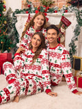 2pcs Men's Plush Christmas Pajama Set With Long Pants And Long Sleeve Casual Sleepwear Homewear, Family Matching Outfits Mommy And Me (4 Sets Sold Separately) - MapleCo