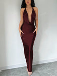 Women's Sexy Draped Neck Backless Summer Dress