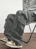 Manfinity EMRG Loose Fit Men's Cargo Pants With Flap Pockets, Side Drawstring Waist