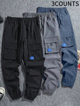 3pcs Men's Casual Cargo Pants With Pockets