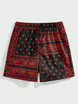 Manfinity RSRT Men Drawstring Waist Paisley Print Shorts