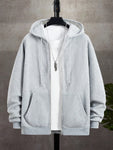 Men's Autumn/Winter Casual Fleece Lined Zip-Up Hooded Sweatshirt - MapleCo