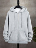 Men's Autumn/Winter Casual Fleece Lined Zip-Up Hooded Sweatshirt - MapleCo