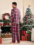 Shein CoupledUp Men's Plaid Christmas Print Loungewear Set - MapleCo