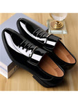 Mens Dress Shoes Formal Business Oxford High Gloss Patent Leather Slip On Loafers Comfortable Shoe For Men