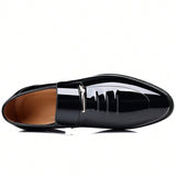 Mens Dress Shoes Formal Business Oxford High Gloss Patent Leather Slip On Loafers Comfortable Shoe For Men