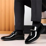 Mens Dress Shoes Formal Business Oxford High Gloss Patent Leather Slip On Loafers Comfortable Shoe For Men