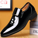 Mens Dress Shoes Formal Business Oxford High Gloss Patent Leather Slip On Loafers Comfortable Shoe For Men