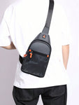 Chest Bag PU Male Crossbody Bag Ins Fashion Brand Sports Student Leisure Boy Crossbody Bag Small Backpack Halloween Christmas Gift For Men College Bag Fanny Pack Bag For Men Belt Bag Bum Bag Winter Christmas Gifts Sling Bag For Men - MapleCo