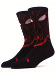 Disney 2 Pairs Of Comfortable Men's Superhero Socks - Soft, Breathable, Calf Socks Elastic, Moisture Wicking, Stylish - Perfect For Gift-Giving, Parties, Everyday Wear, Casual Occasions Spider-Man - Venom Socks