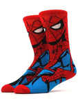 Disney 2 Pairs Of Comfortable Men's Superhero Socks - Soft, Breathable, Calf Socks Elastic, Moisture Wicking, Stylish - Perfect For Gift-Giving, Parties, Everyday Wear, Casual Occasions Spider-Man - Venom Socks