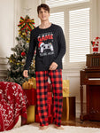 Manfinity Happy Jammies Men's Letter And Gamepad Printed Long Sleeve Loungewear Top