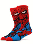 Disney 5 Pairs Of Comfortable Men's Superhero Socks - Soft, Breathable, Calf Socks Elastic, Moisture Wicking, Stylish - Perfect For Gift-Giving, Parties, Everyday Wear, Casual Occasions