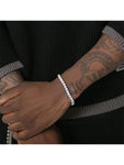 1pc Cubic Zirconia Inlaid Tennis Chain Bracelet, Hip-Hop Jewelry Gift Unisex, Suitable For Daily Parties Halloween