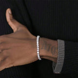 1pc Cubic Zirconia Inlaid Tennis Chain Bracelet, Hip-Hop Jewelry Gift Unisex, Suitable For Daily Parties Halloween