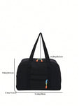 1pc Large Capacity Solid Color Zipper Closure Messenger Bag - MapleCo