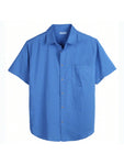 Men's Linen Beach Summer Casual Button Down Shirt Short Sleeve Shirts