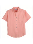 Men's Linen Beach Summer Casual Button Down Shirt Short Sleeve Shirts