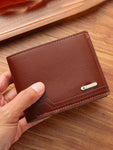 1-2pcs Men's PU Leather Wallet, Large Capacity And Multiple Card Slots, Can Store Large Bills, Simple Coin Pocket, Credit Card, Bank Card, ID Card Photo Slot, Business Casual Style, An Ideal Gift For Men's Birthday Or Partner