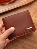 1-2pcs Men's PU Leather Wallet, Large Capacity And Multiple Card Slots, Can Store Large Bills, Simple Coin Pocket, Credit Card, Bank Card, ID Card Photo Slot, Business Casual Style, An Ideal Gift For Men's Birthday Or Partner