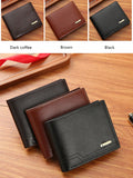 1-2pcs Men's PU Leather Wallet, Large Capacity And Multiple Card Slots, Can Store Large Bills, Simple Coin Pocket, Credit Card, Bank Card, ID Card Photo Slot, Business Casual Style, An Ideal Gift For Men's Birthday Or Partner