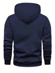 Men's Regular Fit Solid Hoodie With Pockets, Basic Casual Sportswear Pullover Jacket, Spring/Autumn