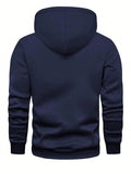 Men's Regular Fit Solid Hoodie With Pockets, Basic Casual Sportswear Pullover Jacket, Spring/Autumn