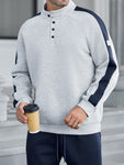 Manfinity RelaxMax Men's Casual Color Block Patchwork Sweatshirt