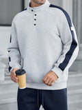 Manfinity RelaxMax Men's Casual Color Block Patchwork Sweatshirt