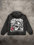 Men's Distressed Gothic Style Print Casual Hoodie