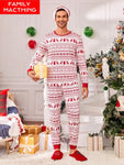 2 Pcs Men's Christmas Pajamas Set, Reindeer Fairisle Print Long Sleeve Shirt And Long Pants, Comfortable And Warm Sleepwear For Holiday Party, Family Matching Pajama Christmas Decorations - MapleCo