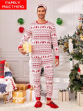 2 Pcs Men's Christmas Pajamas Set, Reindeer Fairisle Print Long Sleeve Shirt And Long Pants, Comfortable And Warm Sleepwear For Holiday Party, Family Matching Pajama Christmas Decorations - MapleCo