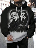 Men's Scary Skeleton Print Casual Hoodie, Fall/Winter - MapleCo